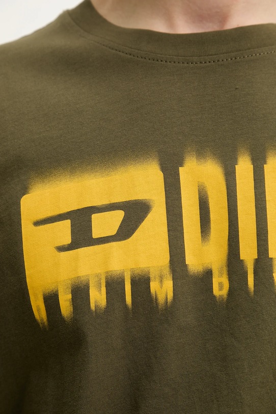 Diesel tricou din bumbac T-ADJUST-Q7 A15398.0GRAI verde