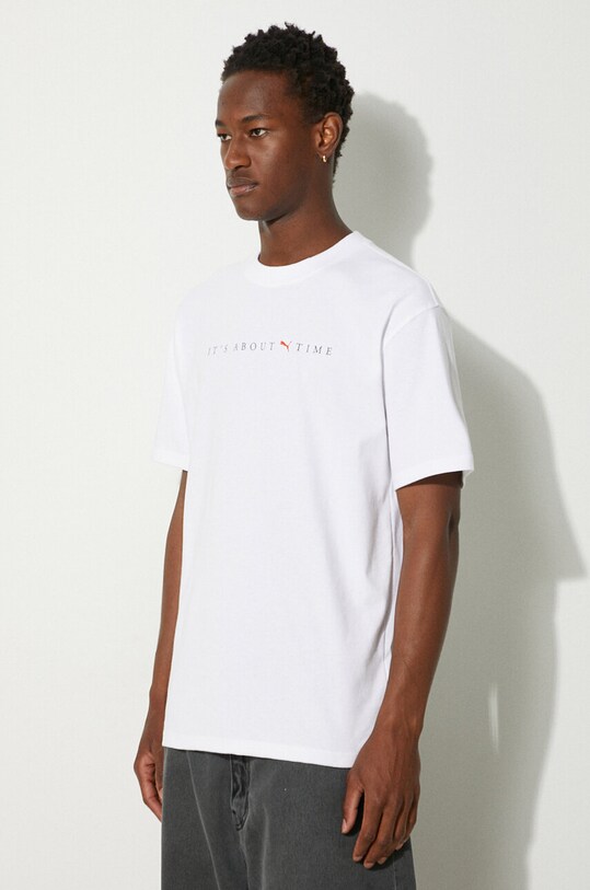 Bavlněné tričko Puma MMQ Graphic Tee 626556 bílá