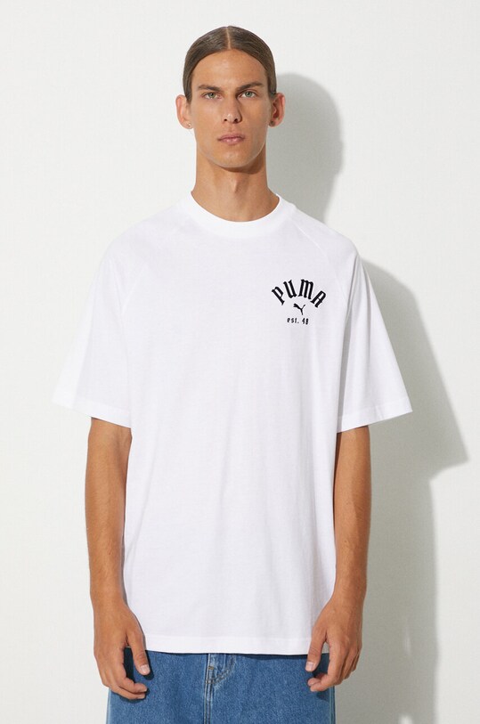 Îmbrăcăminte Puma tricou Classics Play Paris 626767 alb