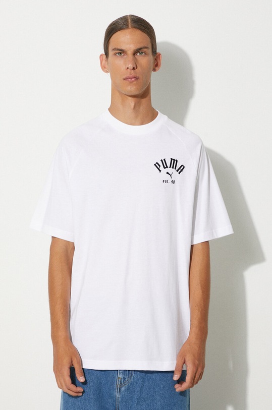 Abbigliamento Puma maglietta Classics Play Paris 626767 bianco
