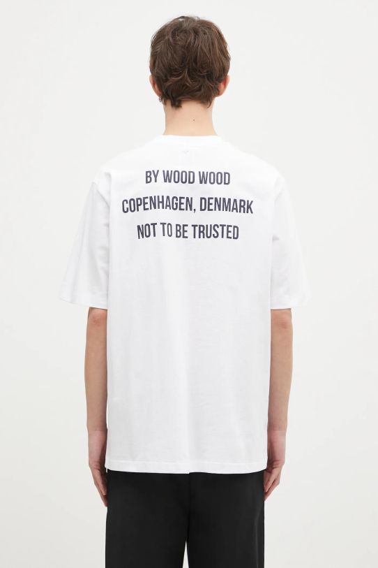 Îmbrăcăminte Wood Wood tricou din bumbac Asa Not To Be Trusted GOTS 10325706.2222 alb