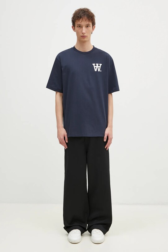 Wood Wood tricou din bumbac Asa Not To Be Trusted GOTS 10325706.2222 bleumarin