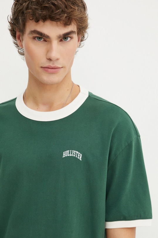 Bavlněné tričko Hollister Co. zelená KI323.4041.300