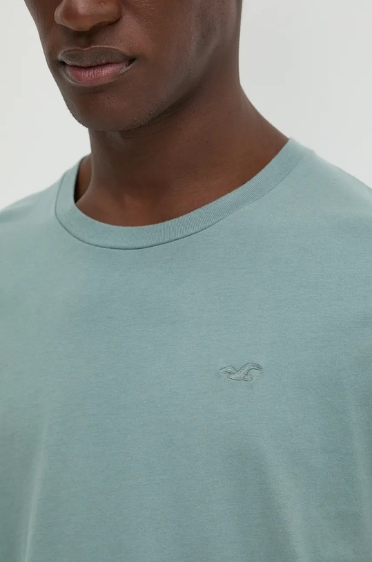 Hollister Co. tricou din bumbac KI324.4148.230 turcoaz