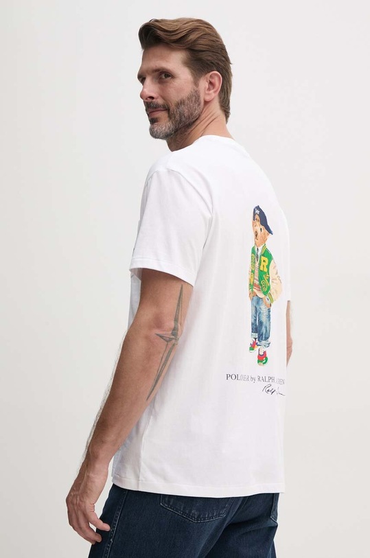 Βαμβακερό μπλουζάκι Polo Ralph Lauren βαμβάκι λευκό 710951623