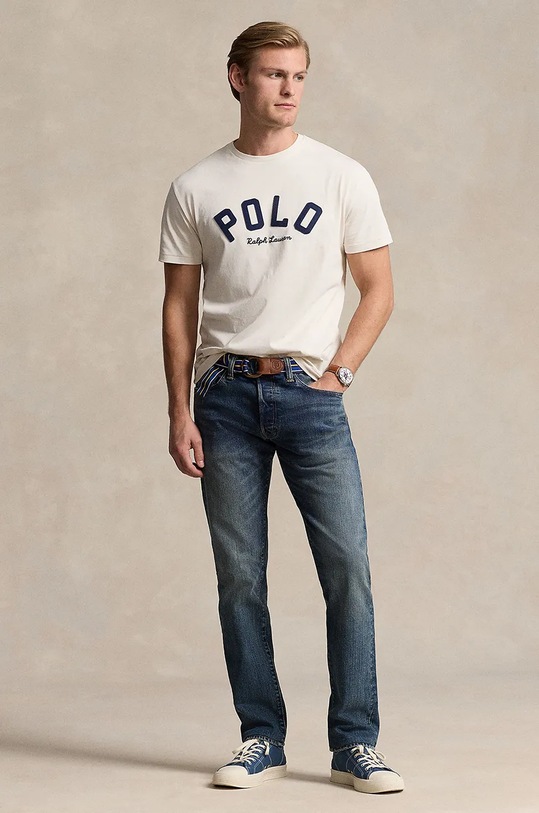 Одежда Хлопковая футболка Polo Ralph Lauren 710952043 бежевый