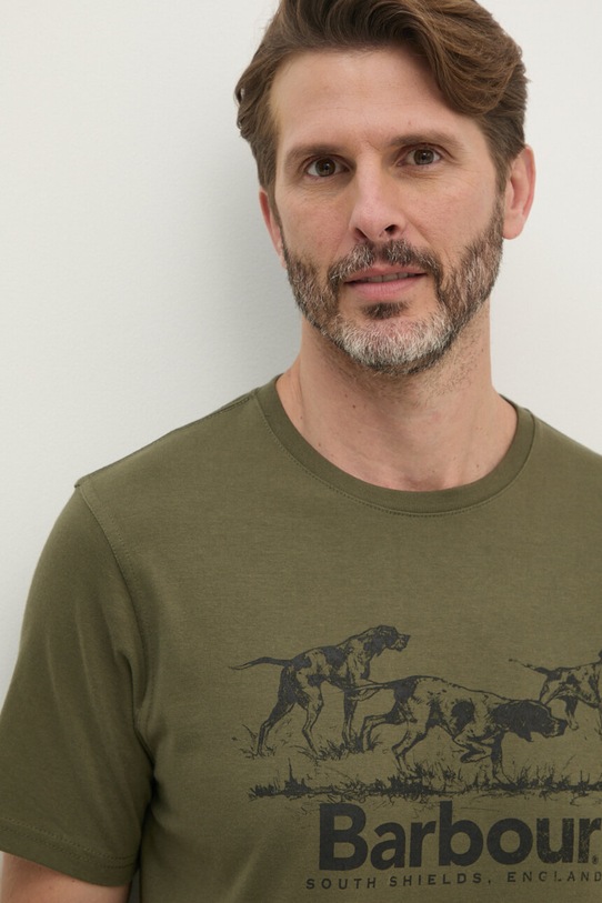 Barbour t-shirt bawełniany zielony MTS1346