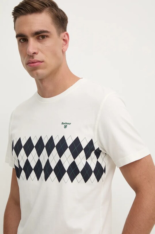 Βαμβακερό μπλουζάκι Barbour μπεζ MTS1331