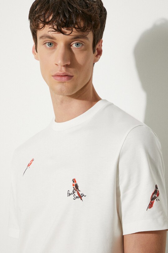Βαμβακερό μπλουζάκι Paul Smith M1R.919T.NP4322 λευκό