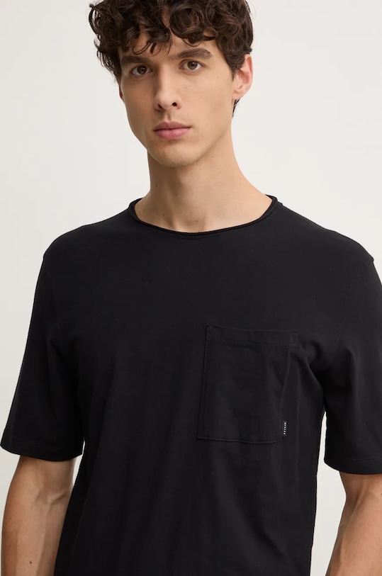 Sisley t-shirt bawełniany bawełna czarny 3I1XS1042