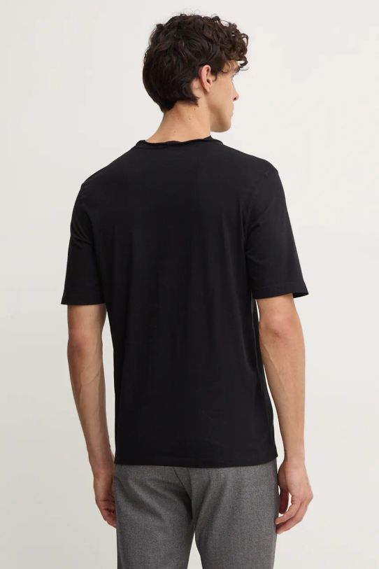 Sisley t-shirt bawełniany 3I1XS1042 czarny AW24