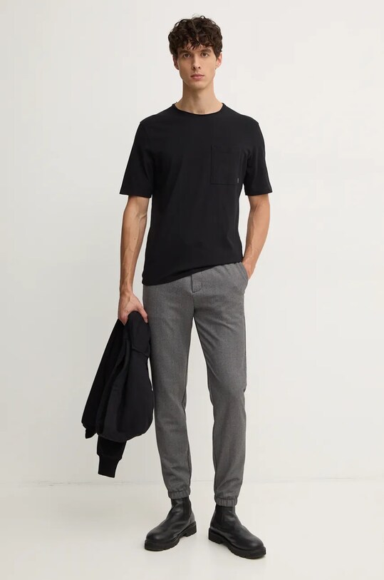 Îmbrăcăminte Sisley tricou din bumbac 3I1XS1042 negru