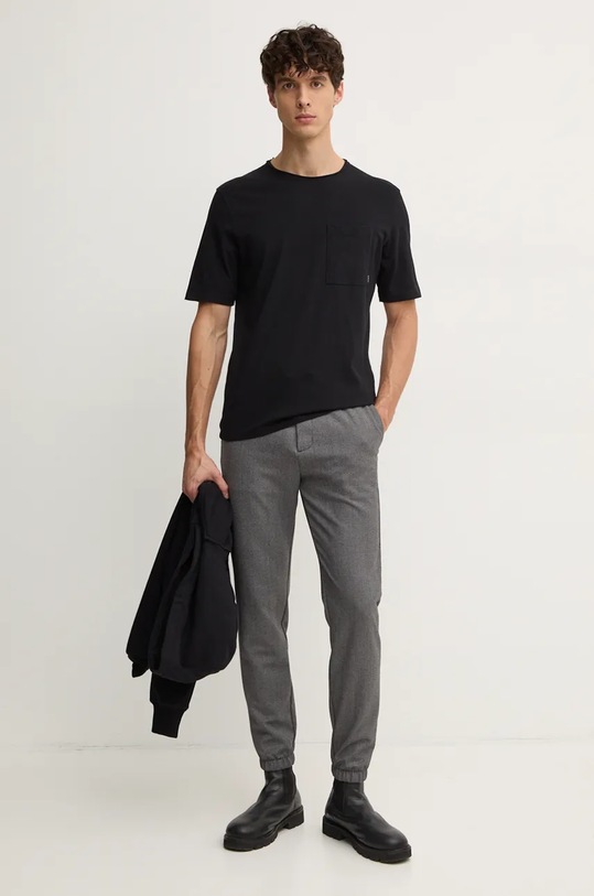 Odzież Sisley t-shirt bawełniany 3I1XS1042 czarny