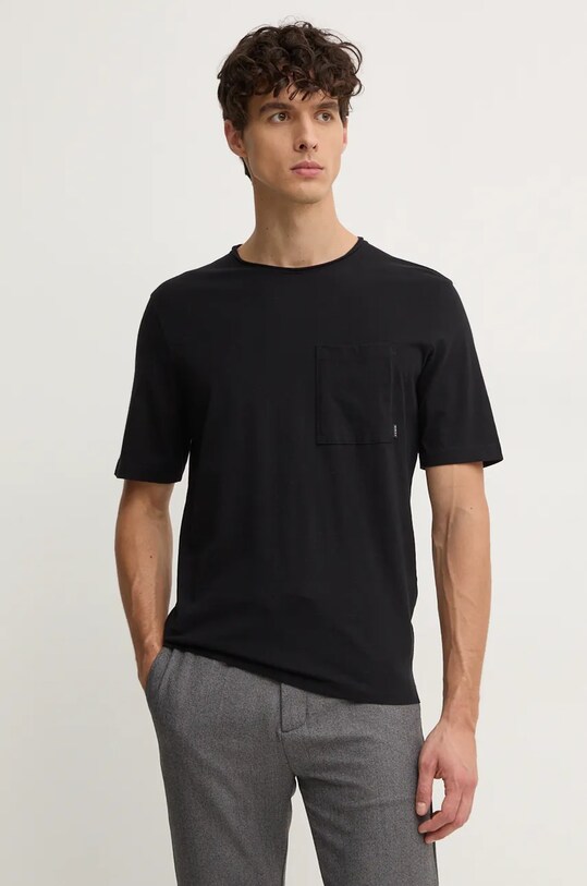 Sisley tricou din bumbac negru 3I1XS1042