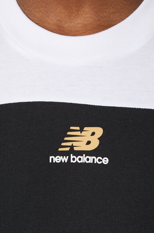Bavlněné tričko New Balance Classics Color Block Graphic MT43527BK