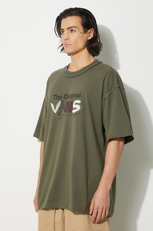 Vans tricou din bumbac Premium Classics LX Vans Clash verde VN000HQ7KCZ1