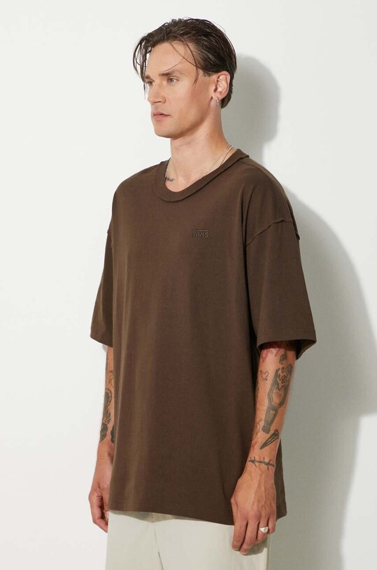 Vans tricou din bumbac Premium Classics LX maro VN000GBY3N11