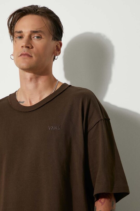 Vans tricou din bumbac Premium Classics LX VN000GBY3N11 maro