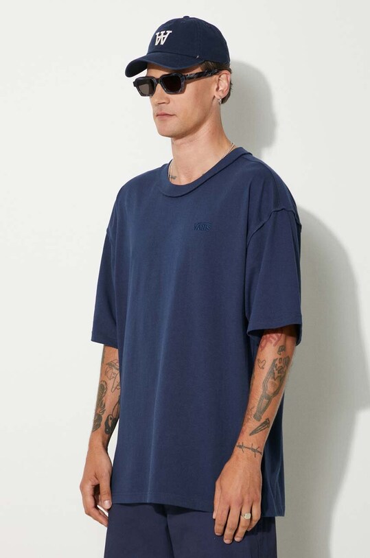 Vans tricou din bumbac Premium Classics LX bleumarin VN000GBYLKZ1