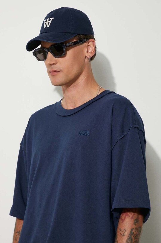 Vans tricou din bumbac Premium Classics LX VN000GBYLKZ1 bleumarin