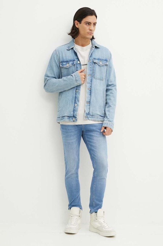 Bombažna kratka majica Abercrombie & Fitch KI123.1036.110 siva AW24