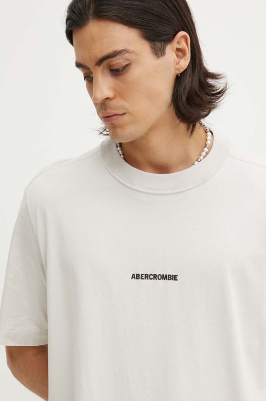 Bombažna kratka majica Abercrombie & Fitch siva KI123.1036.110
