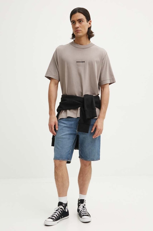 Abercrombie & Fitch t-shirt bawełniany KI123.1039.400 beżowy AW24