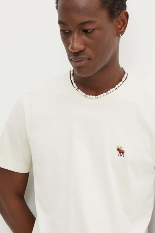 Abercrombie & Fitch t-shirt bawełniany 3-pack bawełna beżowy KI124.4064.400