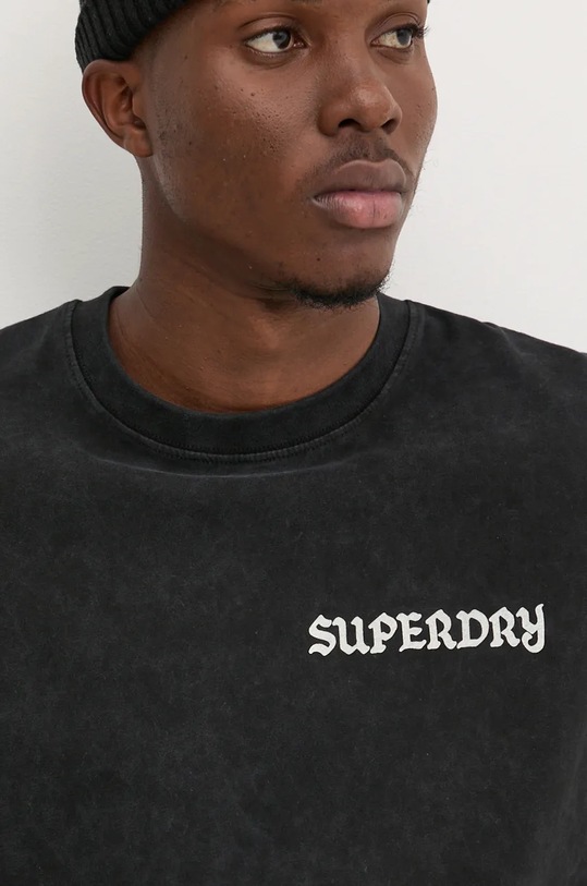 Superdry tricou din bumbac negru M1012012A.02A