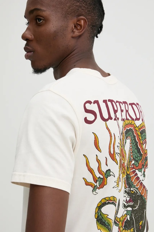 Bavlněné tričko Superdry béžová M1012012A.22C