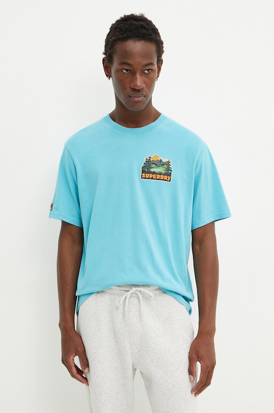 Футболка Superdry бавовна блакитний M1012017A.2YV