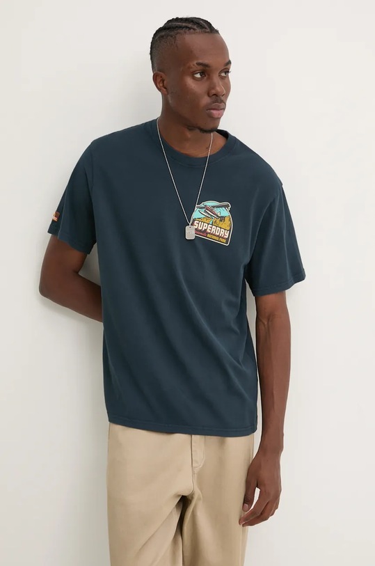Îmbrăcăminte Superdry tricou din bumbac M1012017A.98T bleumarin