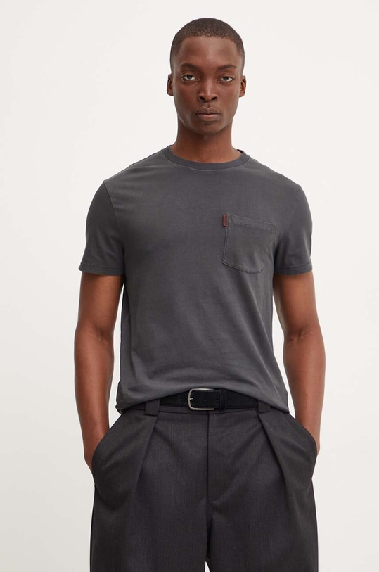 Βαμβακερό μπλουζάκι Superdry M1012037A.AFB γκρί AW24
