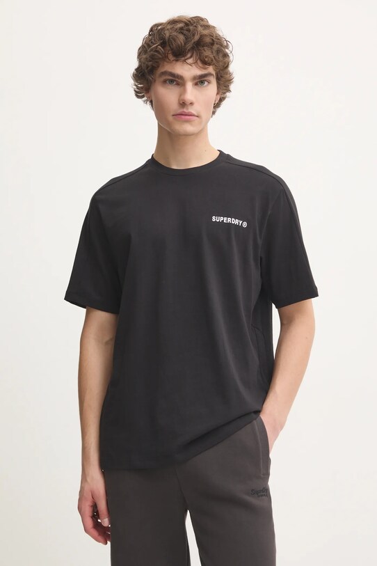 Хлопковая футболка Superdry хлопок чёрный M1012083A.02A