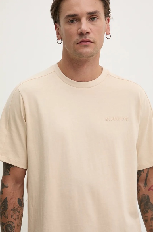 Superdry tricou din bumbac bej M1012083A.1YP
