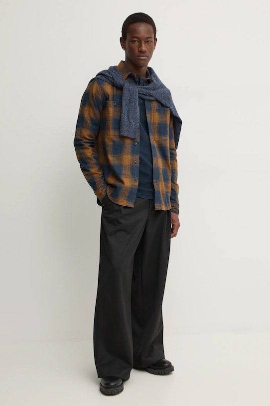 Bavlněné tričko s dlouhým rukávem Superdry M6010845A.98T námořnická modř AW24