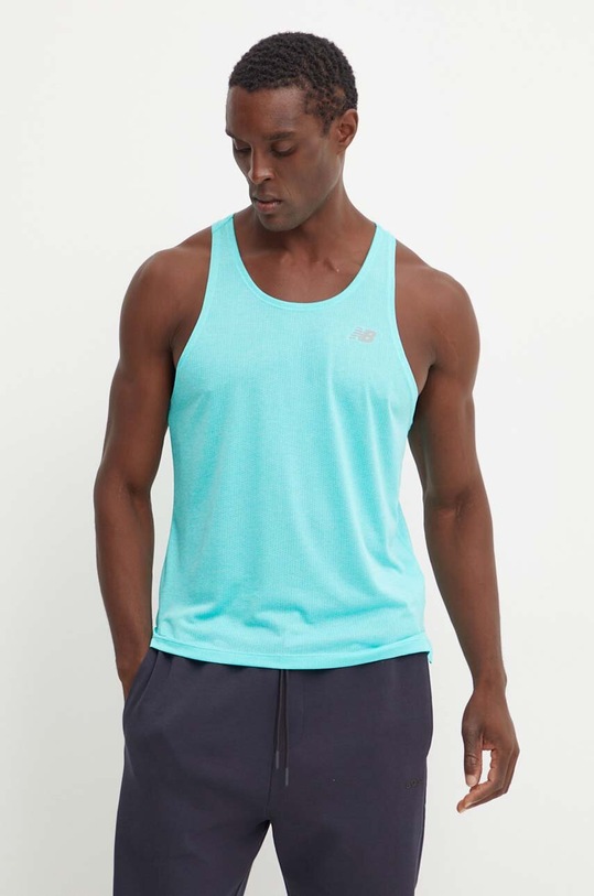 New Balance tricou de antrenament uni turcoaz MT41250CYJ