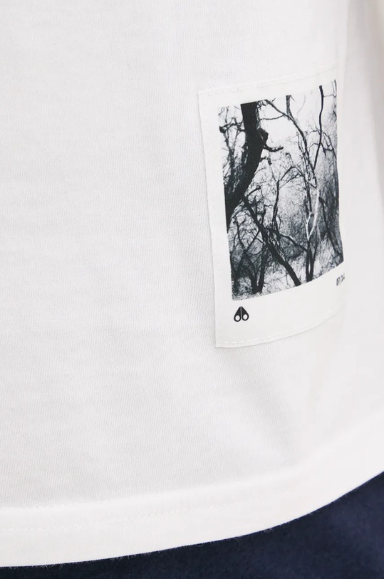 Bavlněné tričko MOOSE KNUCKLES M34MT711 bílá