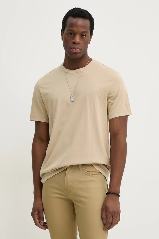 Levi's t-shirt bawełniany bawełna beżowy A3756