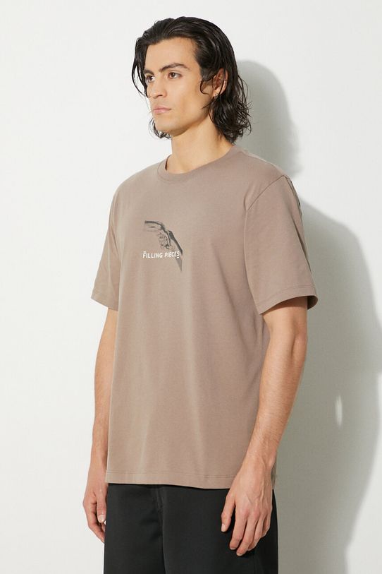 Filling Pieces t-shirt bawełniany Handshake beżowy 74413631407