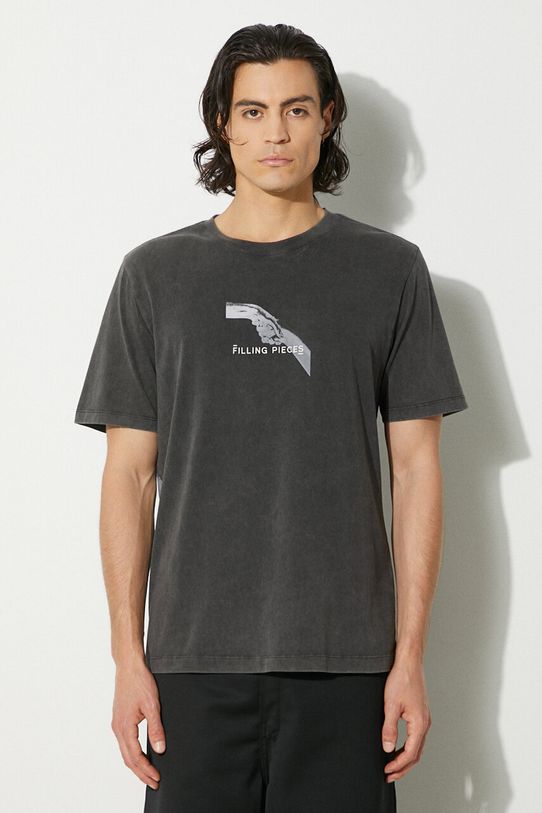Filling Pieces t-shirt bawełniany Handshake Vintage nadruk szary 74413631284