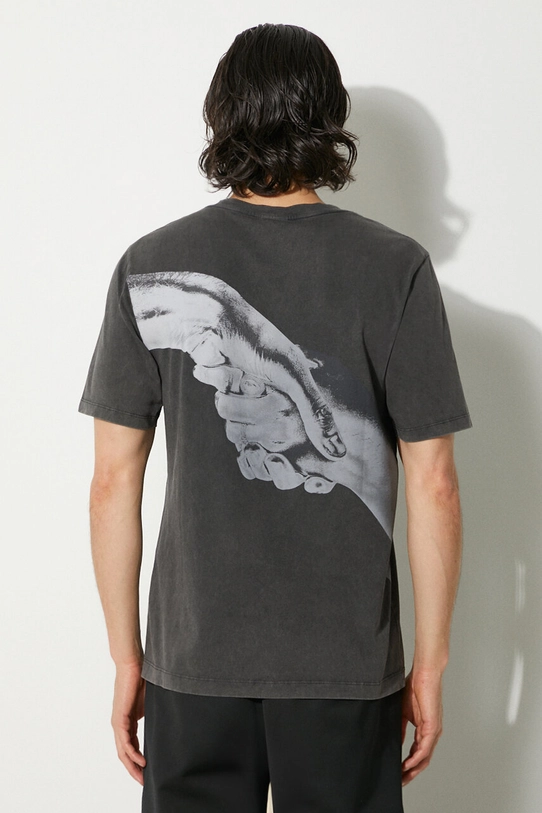 Abbigliamento Filling Pieces t-shirt in cotone Handshake Vintage 74413631284 grigio