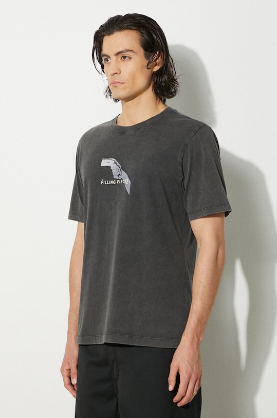 Filling Pieces t-shirt bawełniany Handshake Vintage szary 74413631284