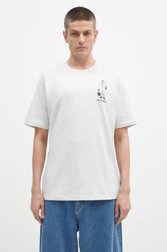 New Balance cotton t-shirt cotton gray MT43554AHH