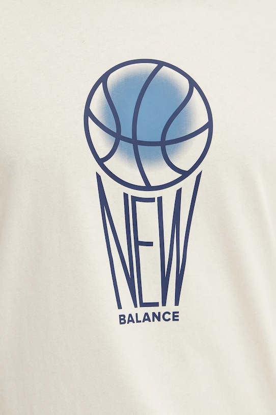 New Balance tricou din bumbac MT44585LIN bej