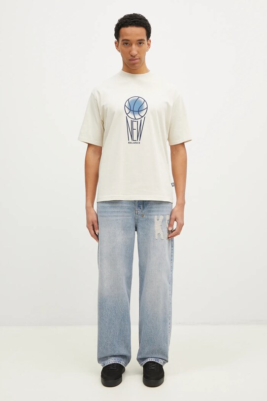 New Balance cotton t-shirt MT44585LIN beige