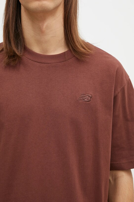 New Balance tricou din bumbac maro MT41533ROK