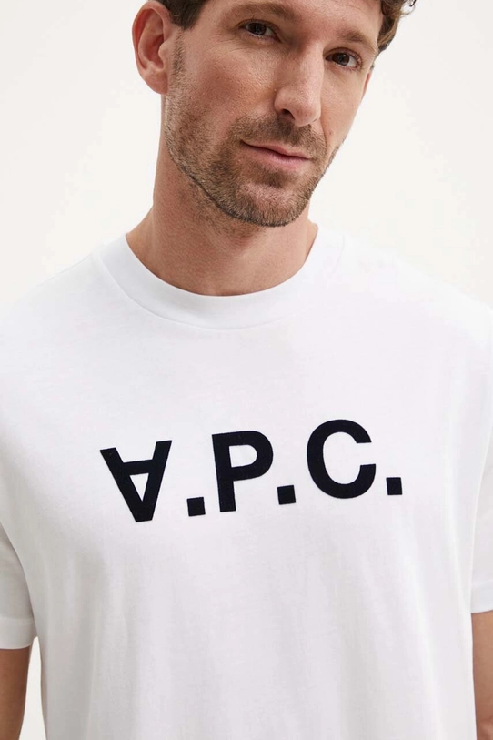 A.P.C. t-shirt bawełniany t-shirt standard grand vpc GOTS COHBM.M26384 biały AW24