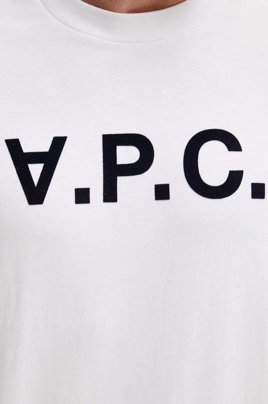 A.P.C. tricou din bumbac t-shirt standard grand vpc GOTS alb COHBM.M26384