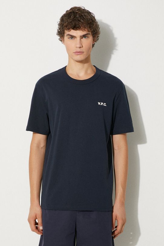 A.P.C. t-shirt bawełniany t-shirt boxy petit vpc nadruk granatowy COHBQ.H26391